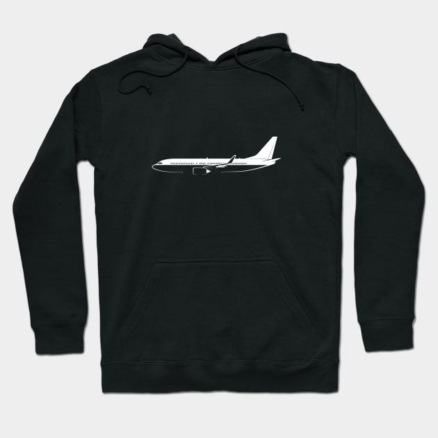 Boeing 737-800 Silhouette Hoodie by Car-Silhouettes